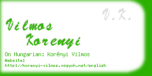 vilmos korenyi business card