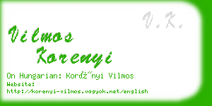 vilmos korenyi business card